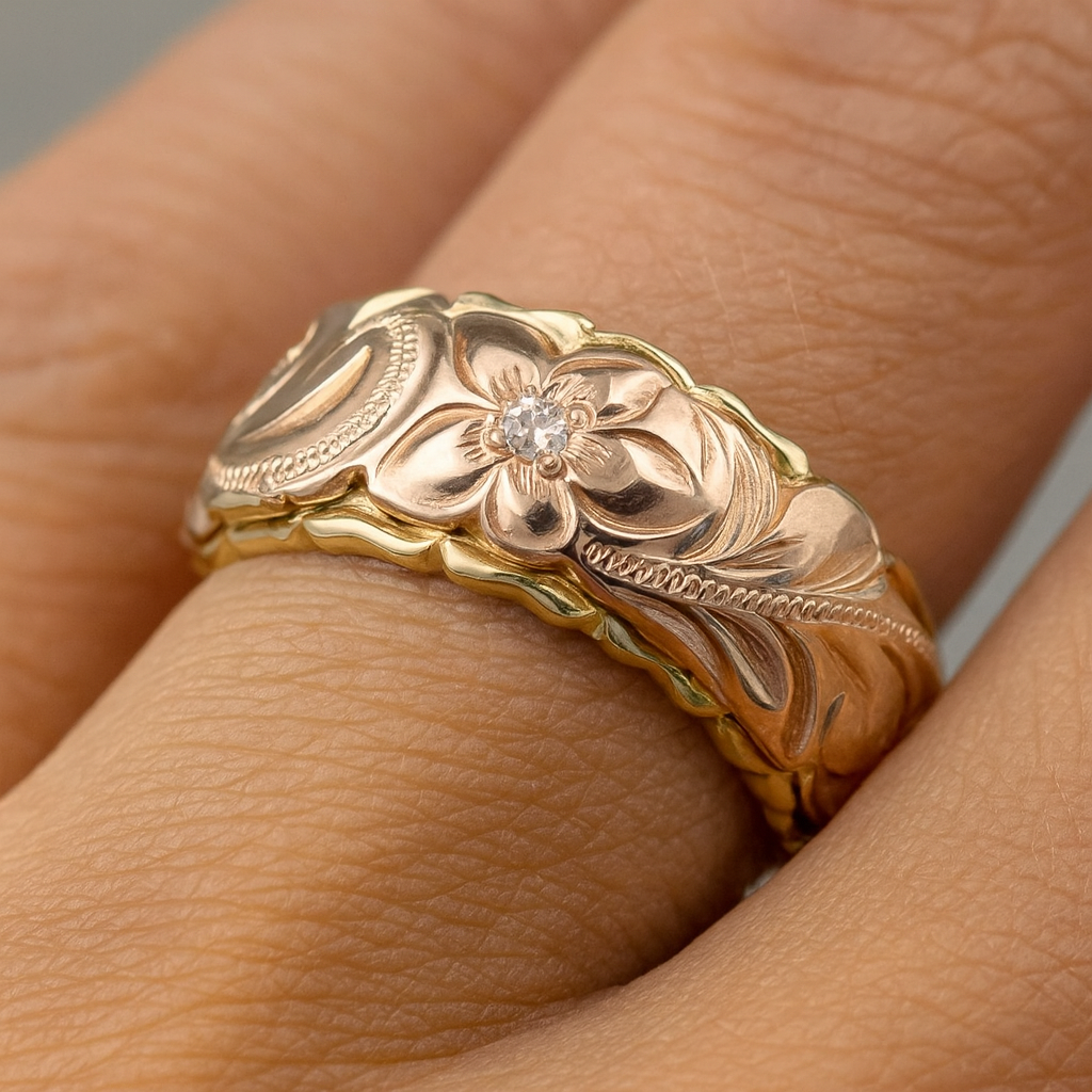 Anillo Flor Vintage Rosado