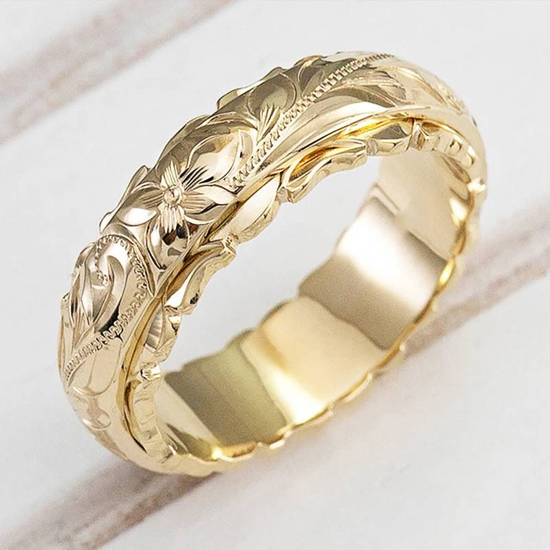 Anillo Flor Vintage Dorado