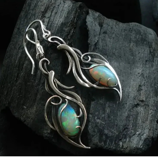 OCEAN FLAME BLUE OPAL EARRINGS
