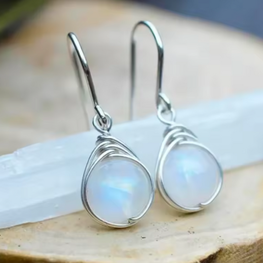 CELESTIAL MOONSTONE DROP EARRINGS