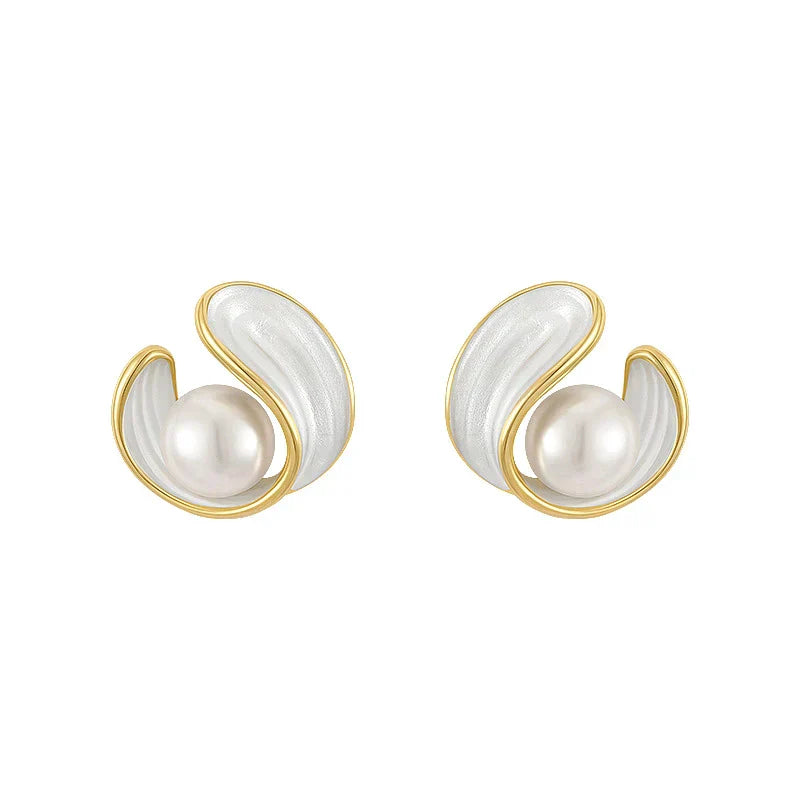 GOLDEN GLOW OPAL AND PEARL EARRINGS