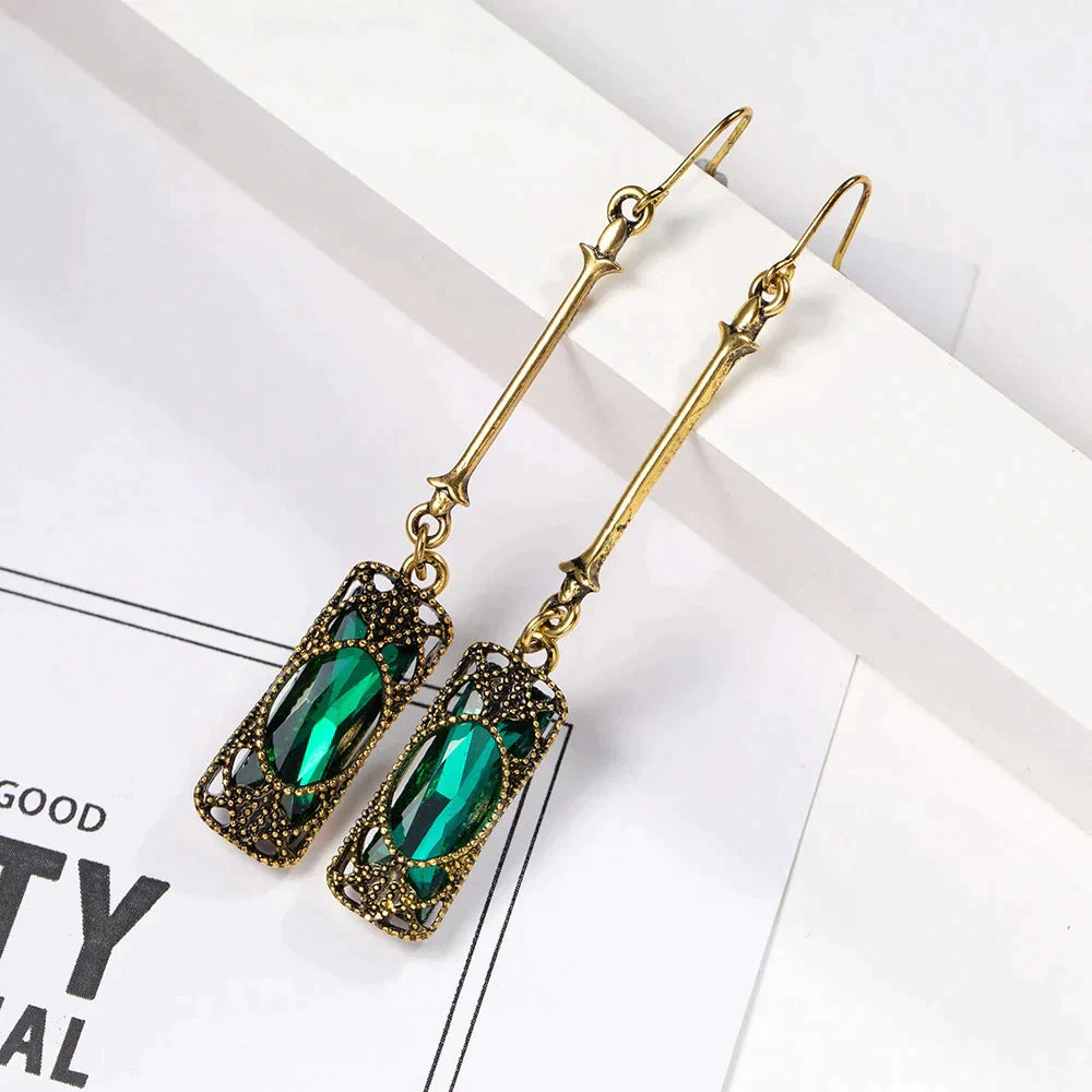 TIMELESS GREEN DROP EARRINGS