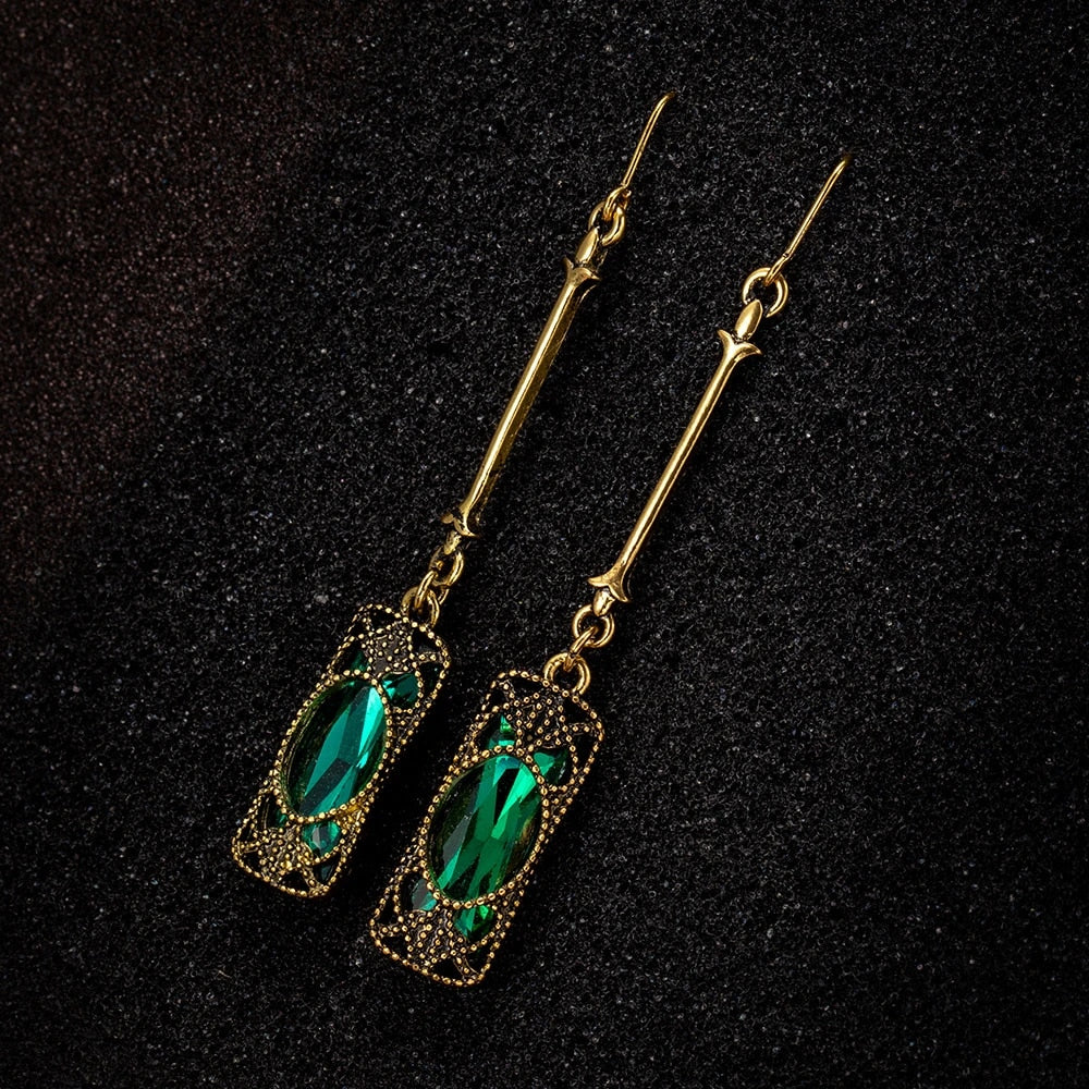 TIMELESS GREEN DROP EARRINGS