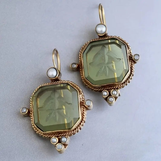 CELESTIAL GREEN PEARL EARRINGS