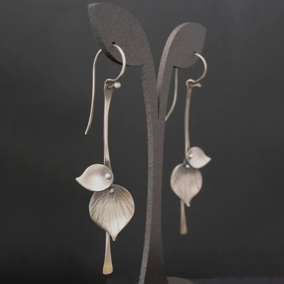 VINTAGE SILVER LEAF EARRINGS
