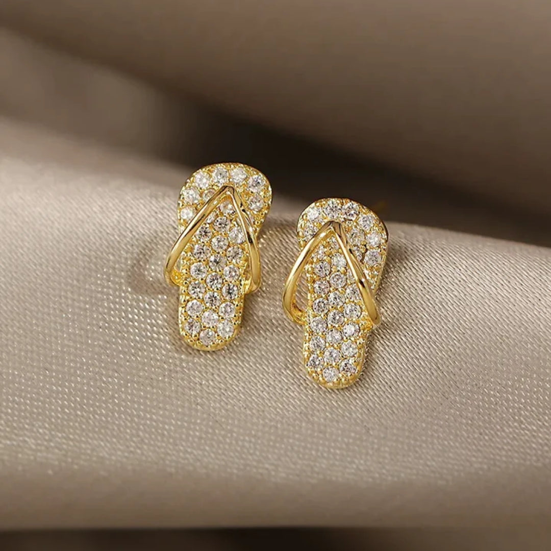 LUXURY GOLD FLIP FLOP EARRINGS