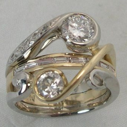 LUXURY ZIRCONIA RING WITH MIXED METALS