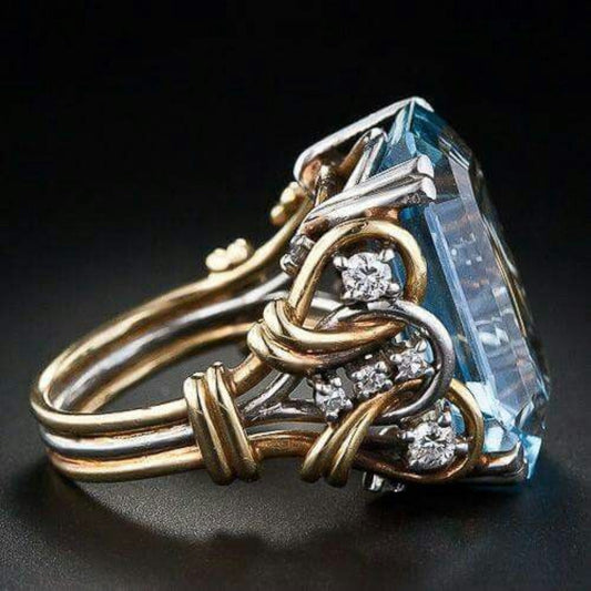 CELESTIAL BLUE ZIRCONIA LAYERED RING