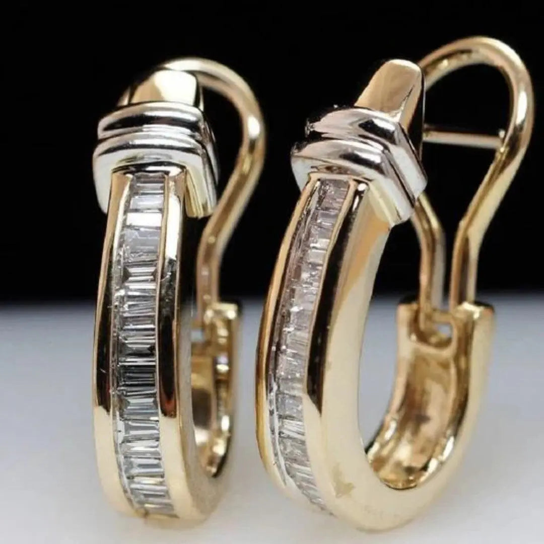 DIAMOND AND GOLD VINTAGE EARRINGS