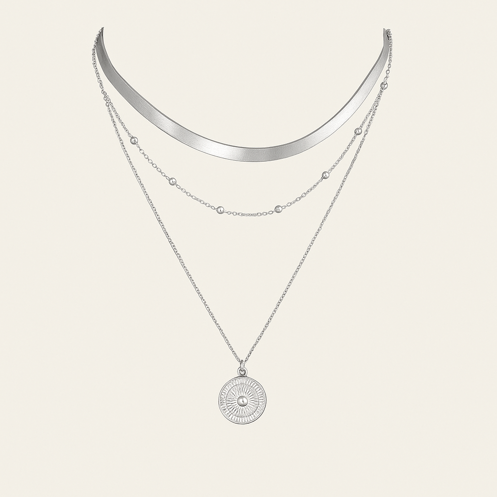 RADIANT LAYERS SILVER NECKLACE