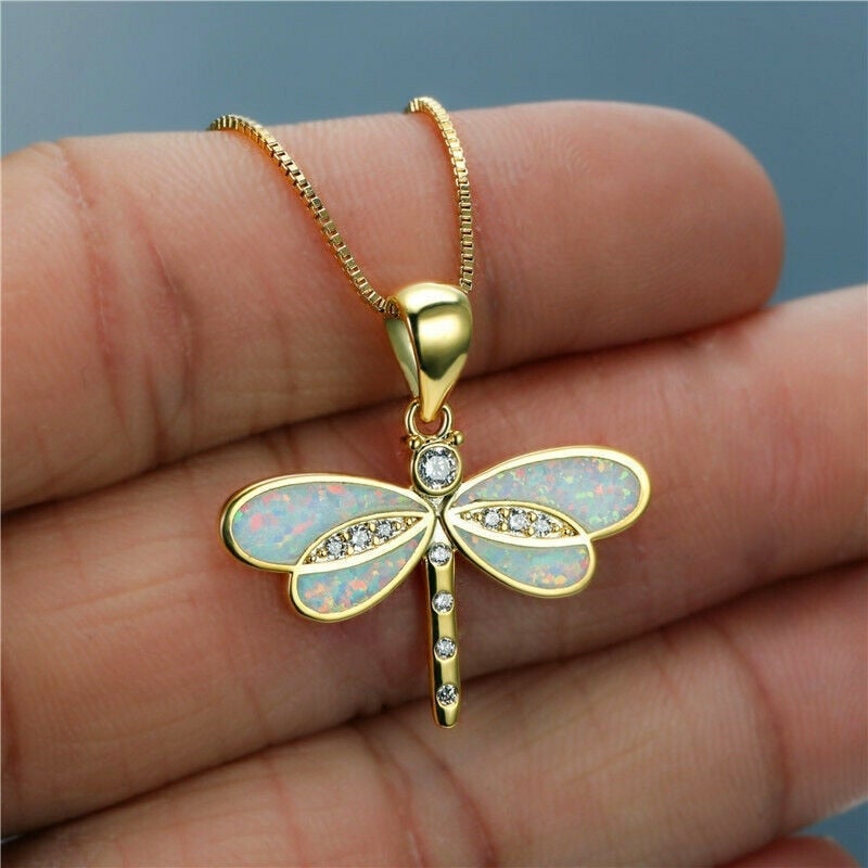 TWILIGHT OPAL DRAGONFLY NECKLACE