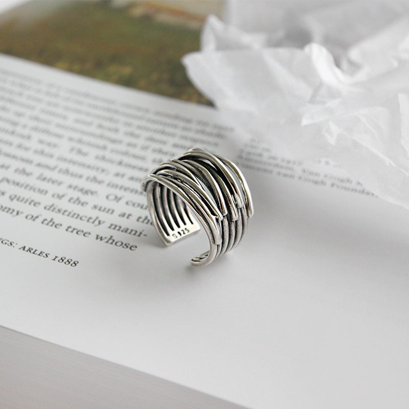 CLASSIC STACKED SILVER RING