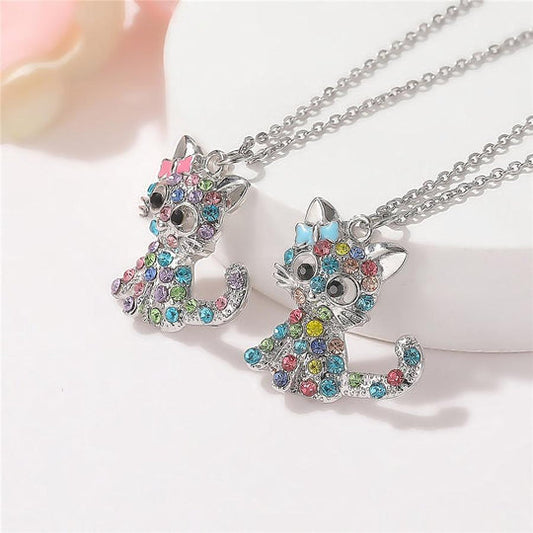 LUXE KITTEN SILVER ZIRCONIA NECKLACE
