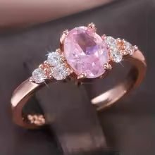 VINTAGE PINK CRYSTAL RING