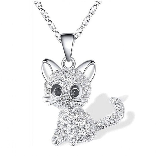 LUXE KITTEN SILVER ZIRCONIA NECKLACE