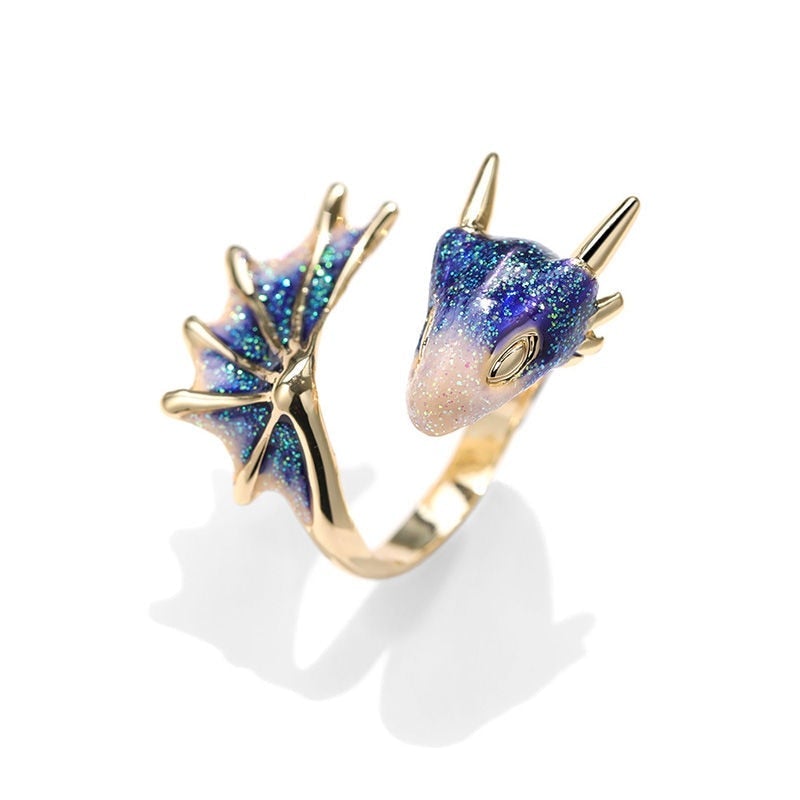 DRAGON WHISPER HAND-PAINTED ENAMEL RING