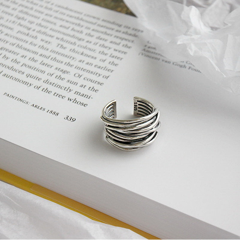 CLASSIC STACKED SILVER RING