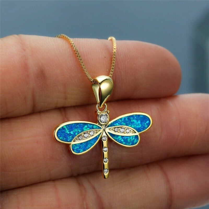 TWILIGHT OPAL DRAGONFLY NECKLACE