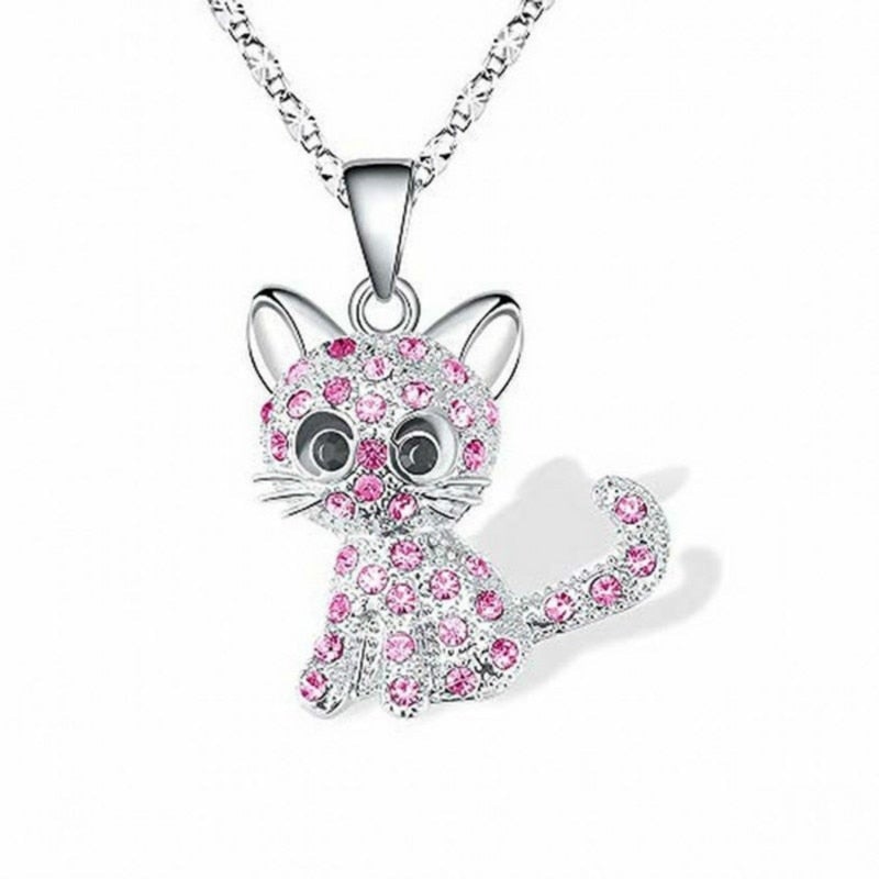 LUXE KITTEN SILVER ZIRCONIA NECKLACE