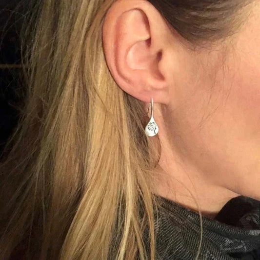 RADIANT DANDELION LEAF SILVER EARRINGS