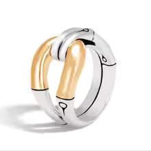 TIMELESS KNOTTED GOLD SILVER RING