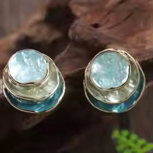 MULTI-LAYERED HANDPAINTED VINTAGE EARRINGS