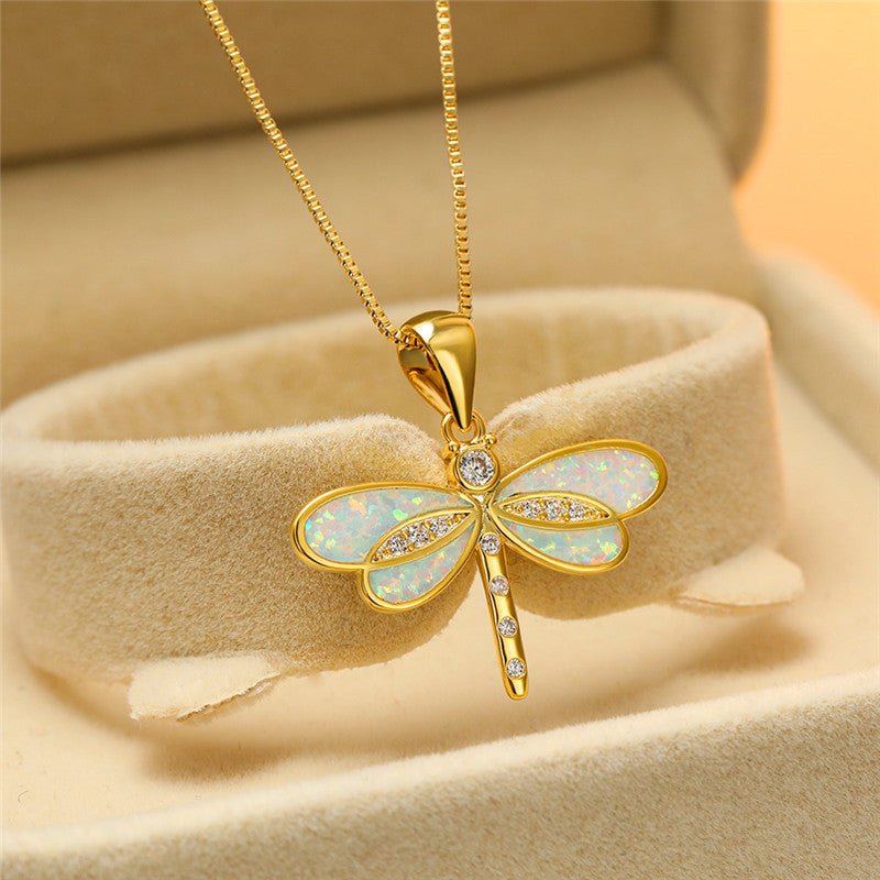 TWILIGHT OPAL DRAGONFLY NECKLACE