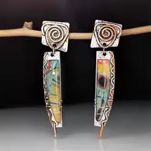 MULTICOLOR ENAMEL SPIRIT EARRINGS