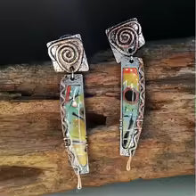MULTICOLOR ENAMEL SPIRIT EARRINGS