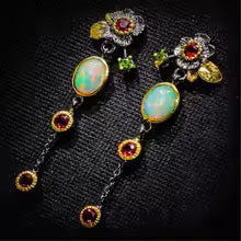 FIRE & MOON OPAL BOHO EARRINGS