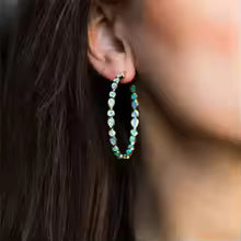 DIVINE BLUE OPAL GOLDEN EARRINGS