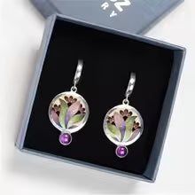 VINTAGE BOHO PURPLE CRYSTAL EARRINGS