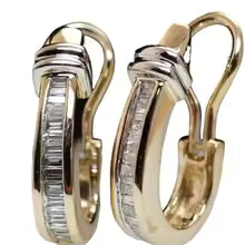 DIAMOND AND GOLD VINTAGE EARRINGS