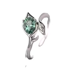 CELESTIAL GREEN CRYSTAL LEAF RING