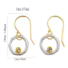 HEIRLOOM GOLD AND SILVER ZIRCONIA EARRINGS