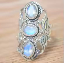 MOONSTONE TRIPLE CROWN RING
