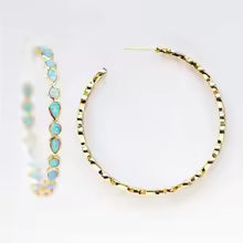 DIVINE BLUE OPAL GOLDEN EARRINGS