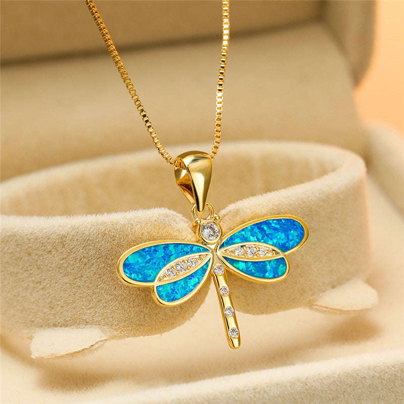 TWILIGHT OPAL DRAGONFLY NECKLACE