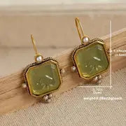 CELESTIAL GREEN PEARL EARRINGS
