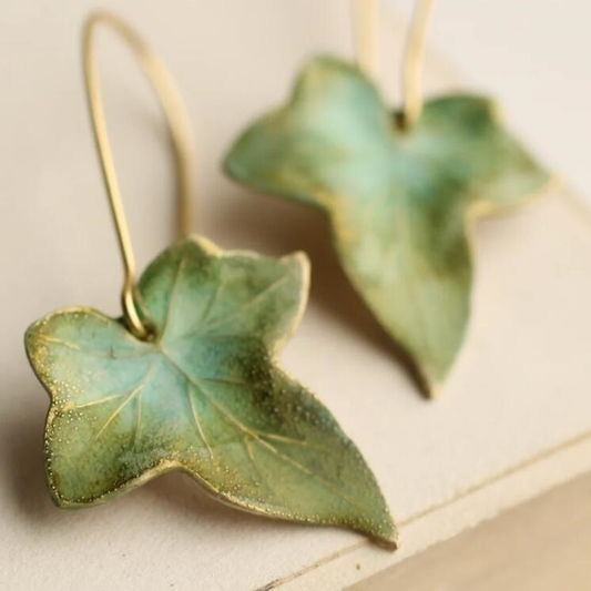 VINTAGE CRYSTAL LEAF EARRINGS