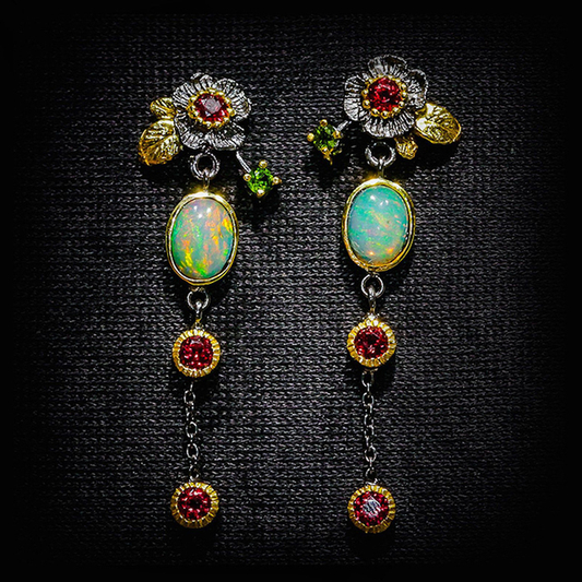 FIRE & MOON OPAL BOHO EARRINGS