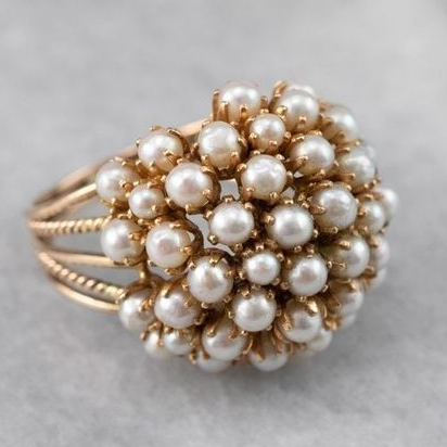 HERITAGE INLAID PEARL RING
