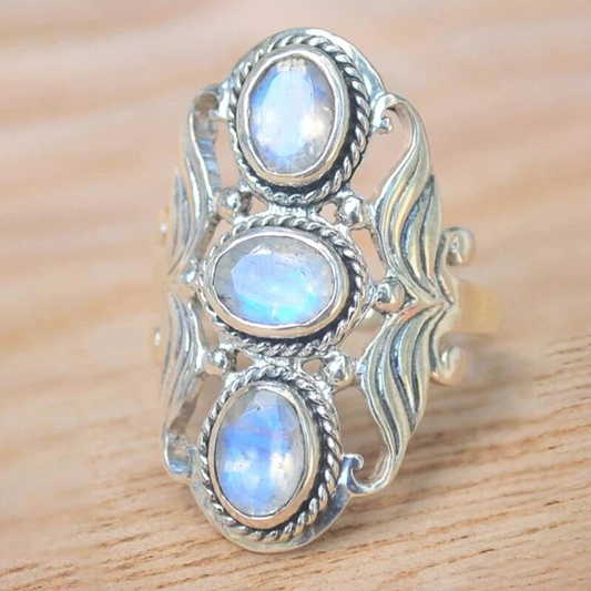 MOONSTONE TRIPLE CROWN RING