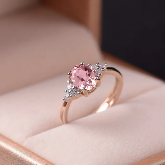 VINTAGE PINK CRYSTAL RING