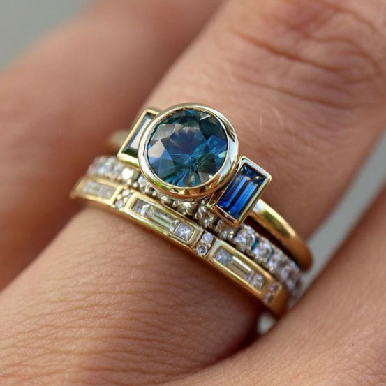 EMERALD MORNING GLASS RING