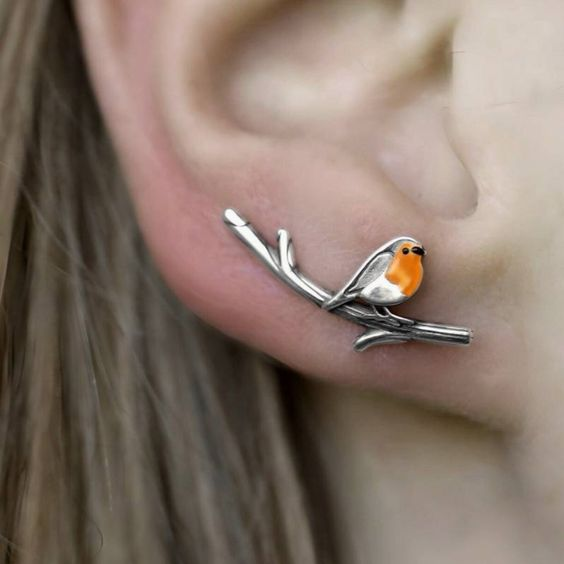 ELEGANT BIRD SILVER EARRINGS