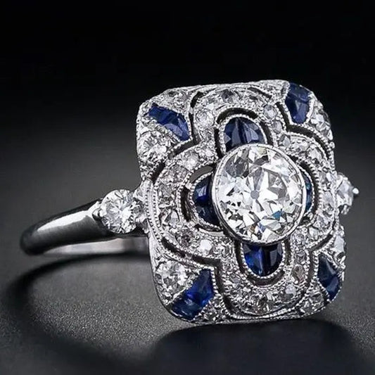 TIMELESS BLUE ZIRCONIA SILVER RING