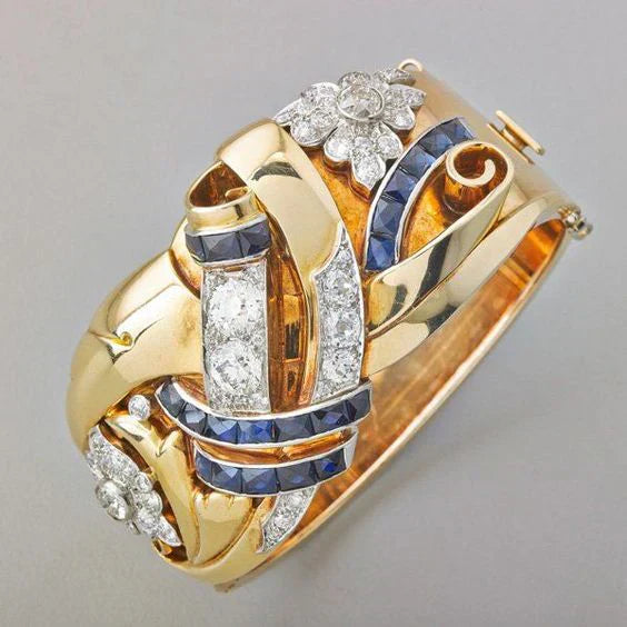SAPPHIRE BLOOM VINTAGE RING