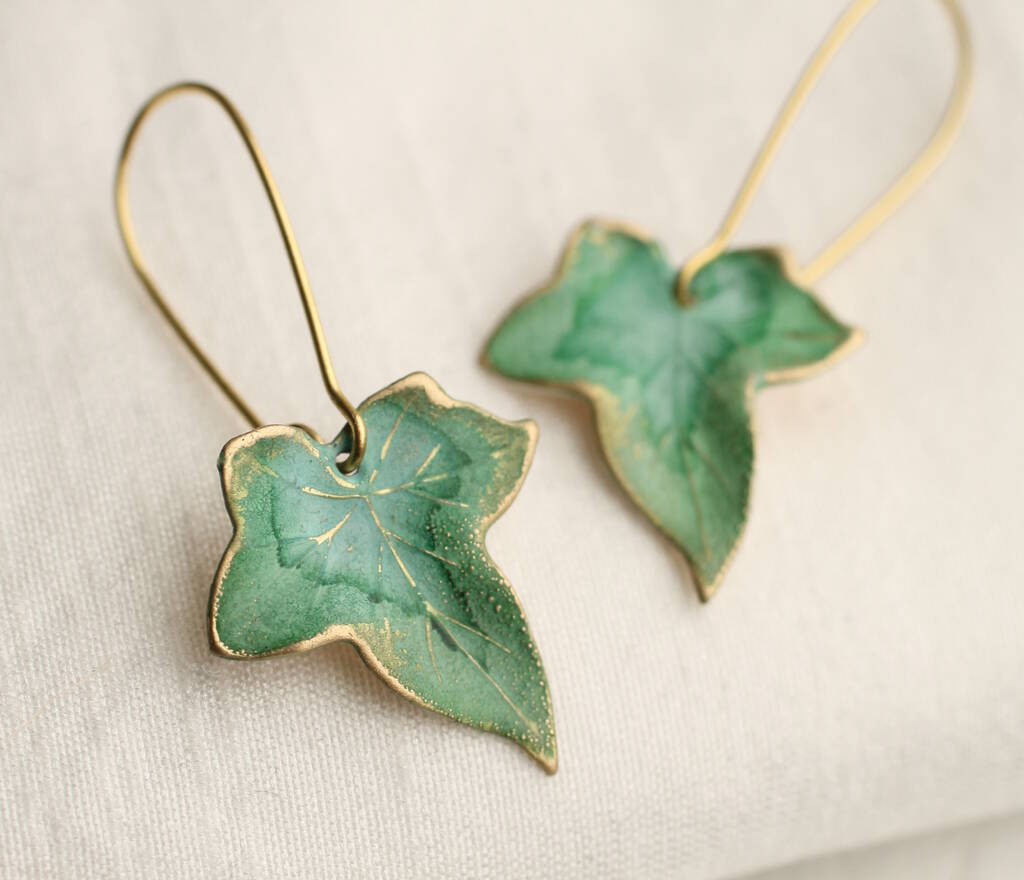 VINTAGE CRYSTAL LEAF EARRINGS