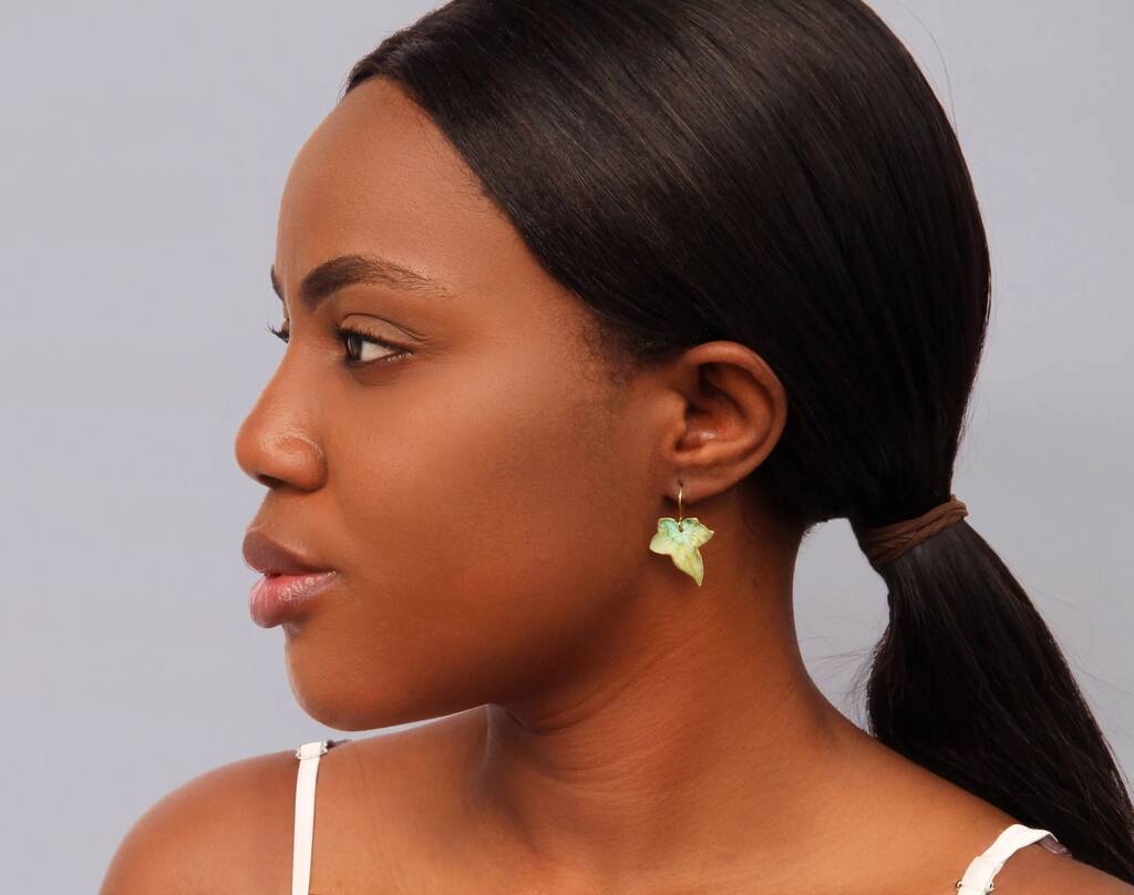 VINTAGE CRYSTAL LEAF EARRINGS
